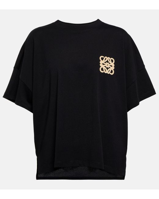 Loewe Black Paula's Ibiza Anagram Oversized Cotton T-shirt