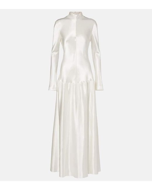 FFORME White Mila Satin Maxi Dress