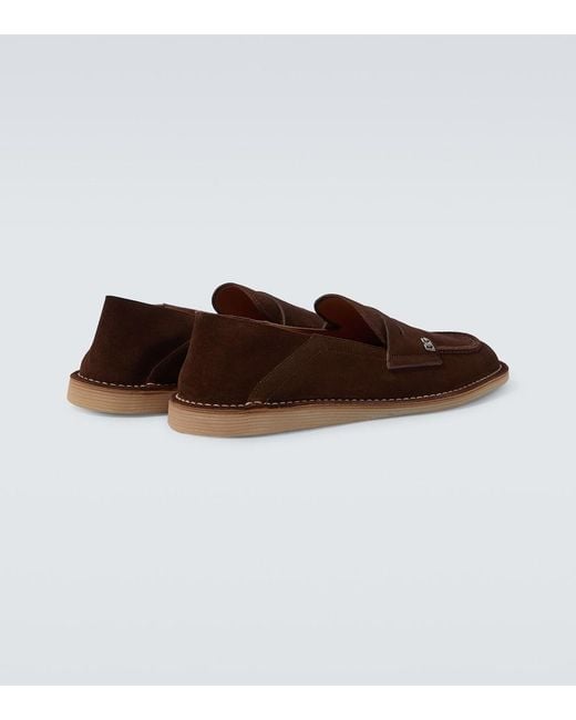 Dolce & Gabbana Brown New Florio Ideal Leather Penny Loafers for men