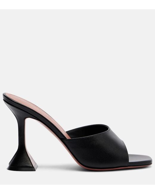 AMINA MUADDI Black Lupita Suede Heeled Mules