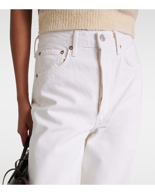 Agolde White High-Rise Wide-Leg Jeans Dame Jean