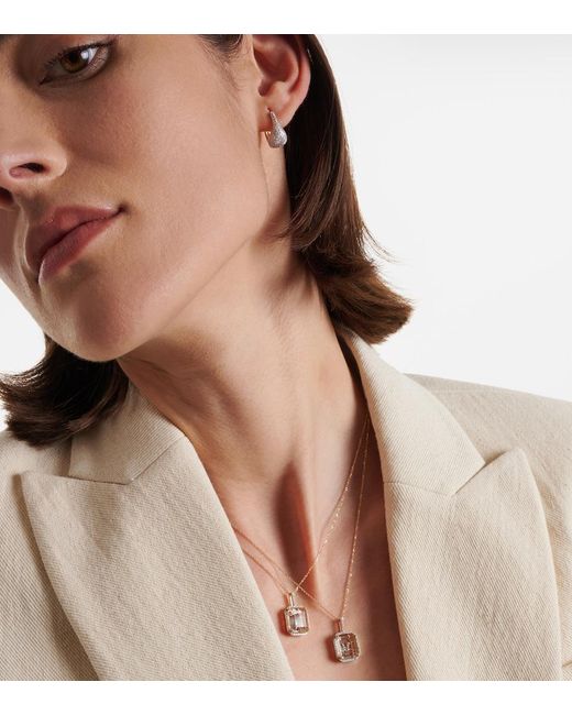 Mateo White Initial 14Kt Necklace With Quartz And Diamonds