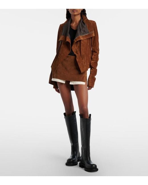 Rick Owens Black Gabe Leather Knee-High Boots