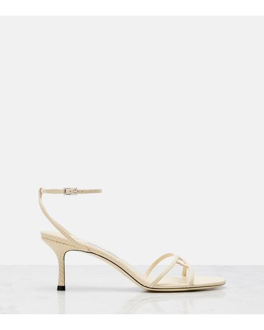 Jimmy Choo Natural 1998 Leo 65 Leather Sandals
