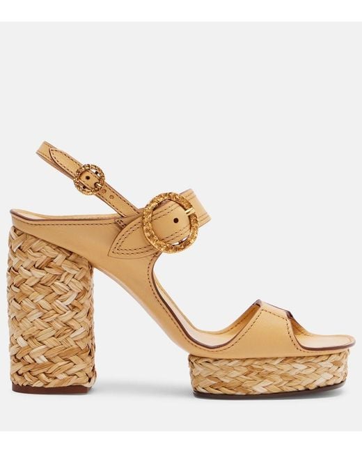Zimmermann Metallic Solena Leather Platform Sandals