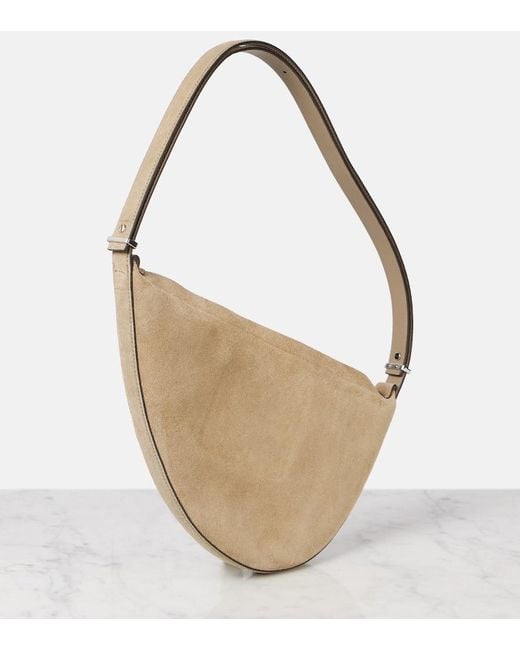 Totême  Natural Schultertasche Aus Veloursleder