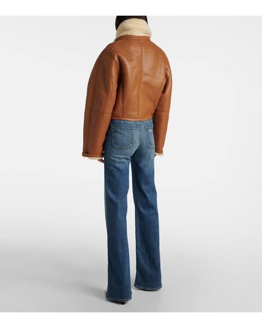 Chaqueta De Piel Con Forro De Borrego Victoria Beckham de color Brown