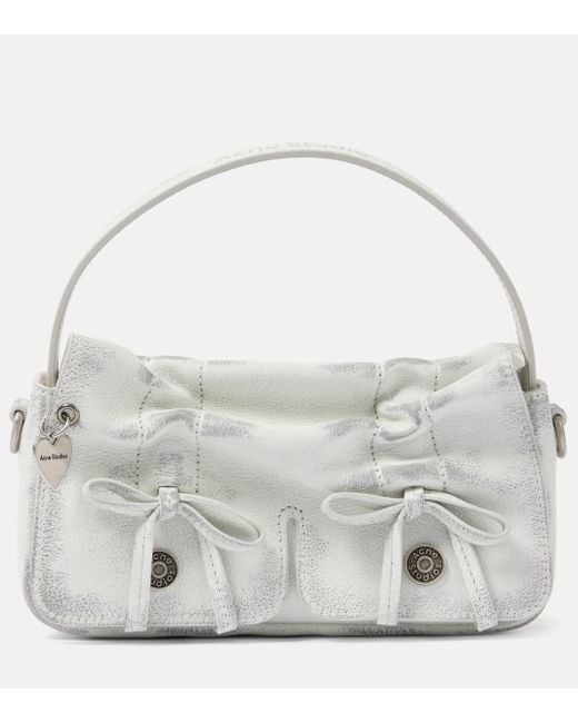 Acne Metallic Multipocket Micro Leather Tote Bag