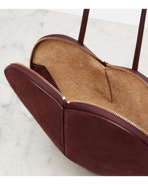 Alaïa Purple Le Coeur Suede And Leather Shoulder Bag