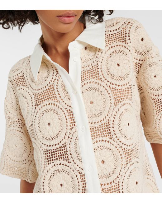 Sir. The Label Natural Atacama Crochet Linen-blend Shirt