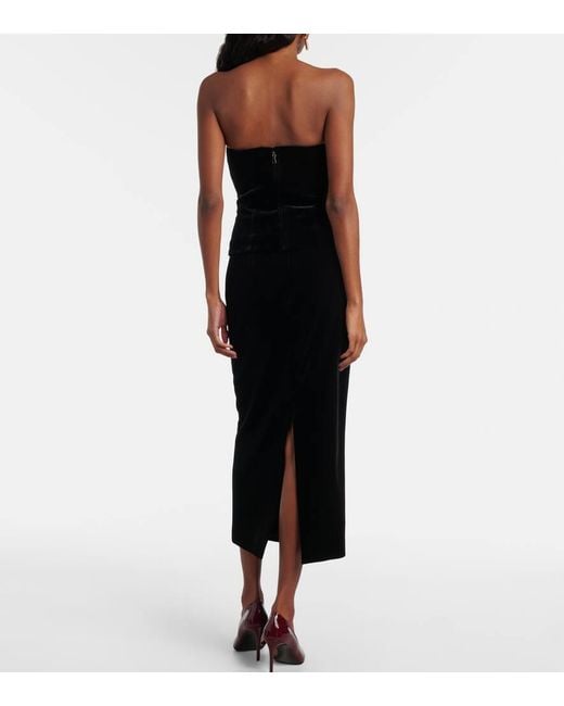 Roland Mouret Black Velvet Midi Skirt