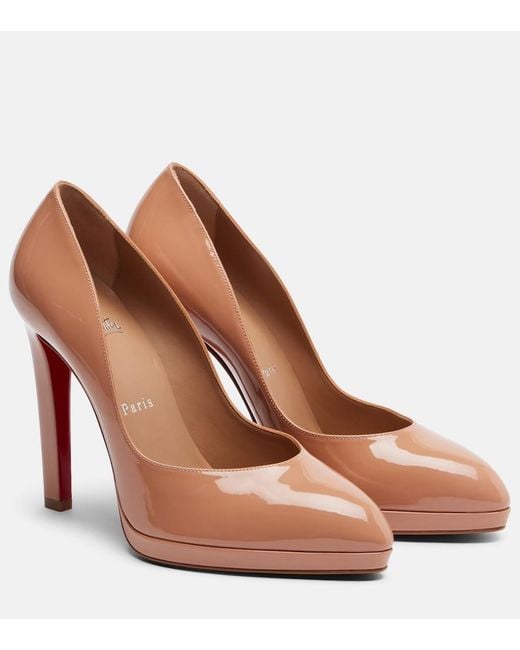 Christian Louboutin Brown Fannylove Patent Leather Pumps