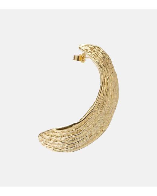 YSSO Metallic Broken Shell 24Kt-Plated Earrings