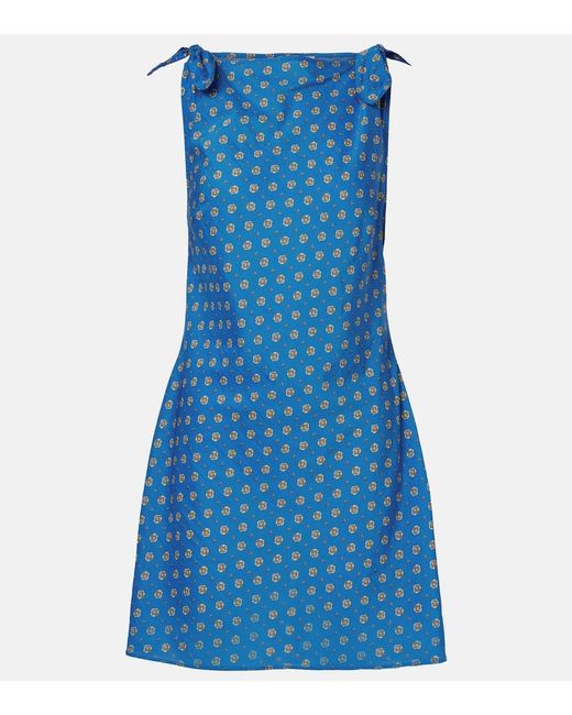 Doen Blue Minikleid Maltina Aus Baumwolle Und Seide