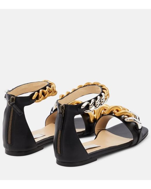 Stella McCartney Metallic Falabella Embellished Flat Sandals