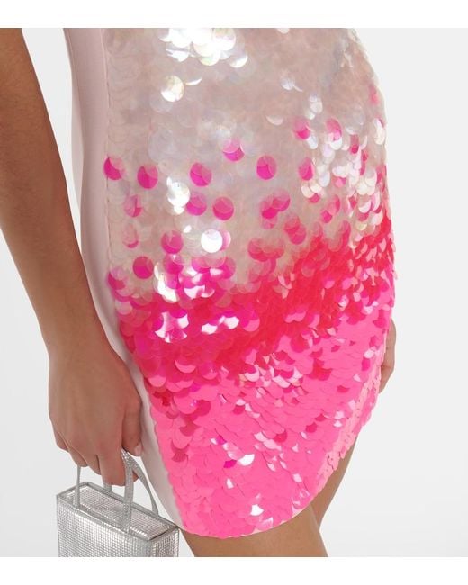 David Koma Pink Gradient Sequin Minidress