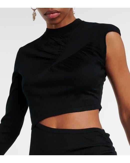 Isabel Marant Black Polly Cutout Wool Minidress