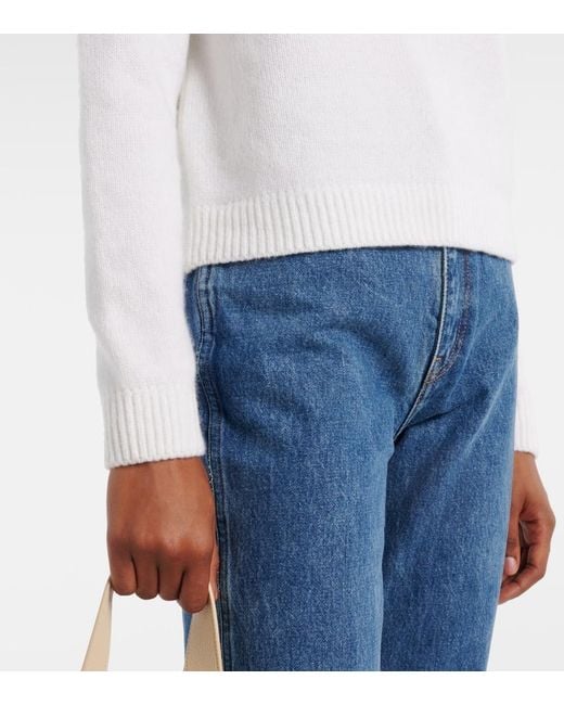 Khaite White Leta Cashmere Sweater