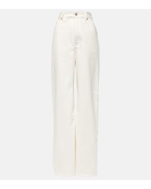 Jeans anchos de tiro alto Loewe de color White