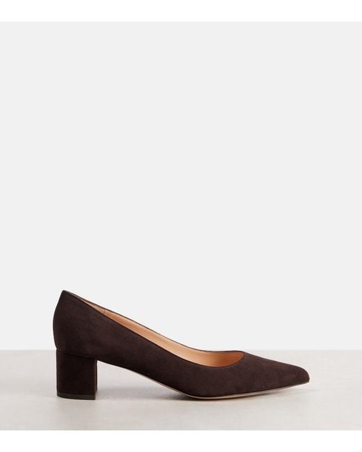 Gianvito Rossi Brown Piper 45 Suede Pumps