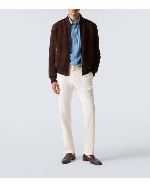 Zegna Blue Cotton Shirt for men