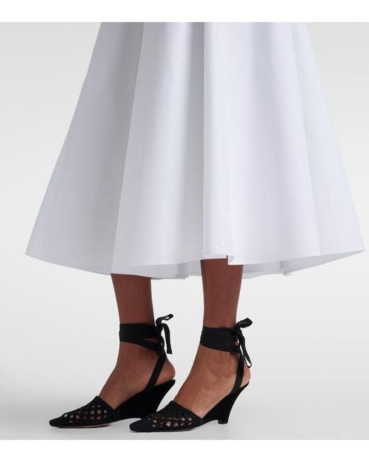 Jacquemus White Triangle Cotton-Blend Midi Skirt