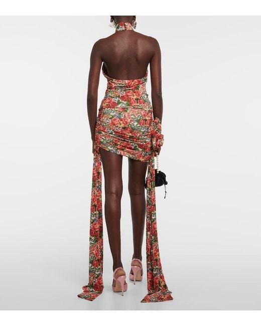 Magda Butrym Red Floral Halterneck Top