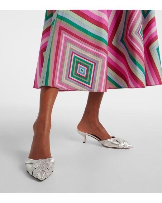 Aquazzura White Felix 50 Leather Mules