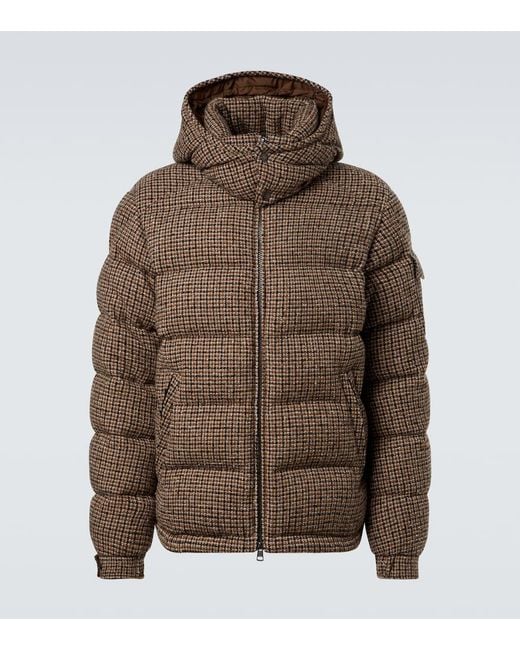 Moncler Brown Montgenevre Checked Boucle Down Jacket for men