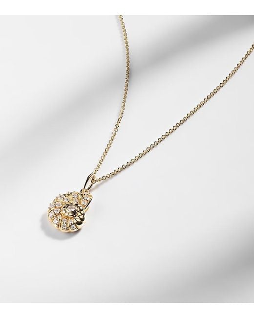 Sydney Evan White Nautilus Shell 14kt Gold Pendant Necklace With Diamonds
