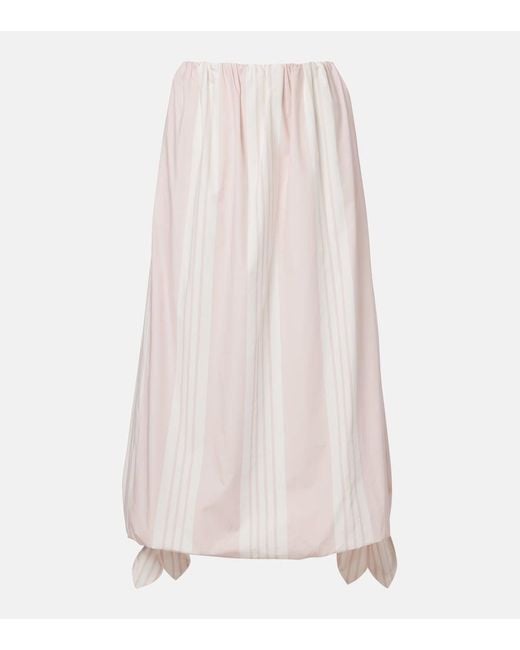 Posse Pink Rosie Striped Cotton Midi Skirt