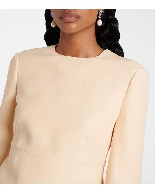 Valentino Natural Ruffled Crepe Couture Midi Dress
