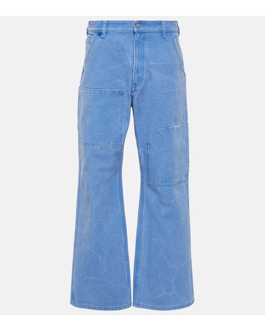 Pantalon droit Palma en toile Acne en coloris Blue
