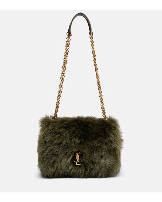 Saint Laurent Green Jamie 4.3 Mini Shearling Shoulder Bag