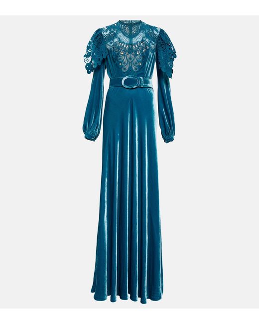 costarellos-velvet-gown-in-blue-lyst