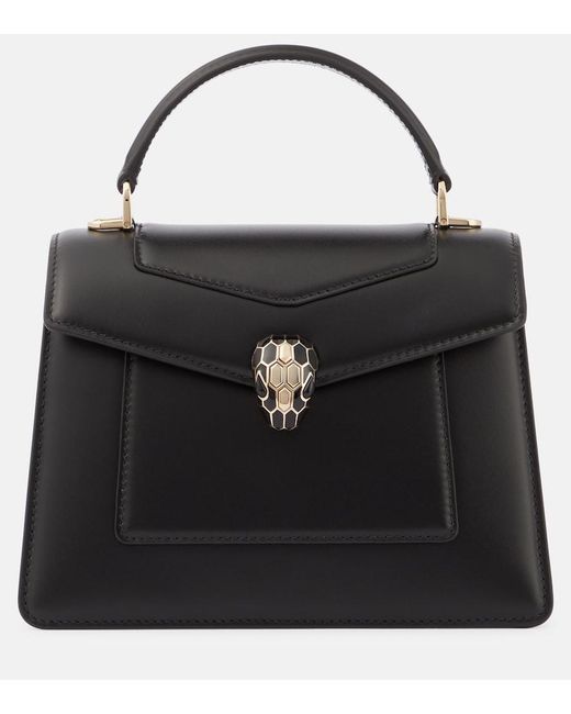 BVLGARI Black Serpenti Forever Medium Leather Top-Handle Bag