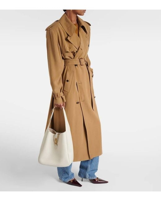 Sac Le 5 A 7 Supple Large En Cuir Saint Laurent en coloris White