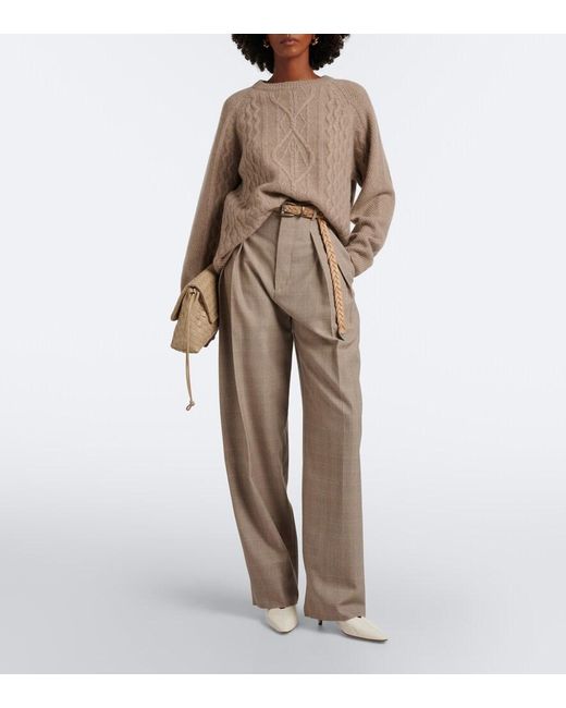 arch4 Brown Delilah Cable-Knit Cashmere Sweater