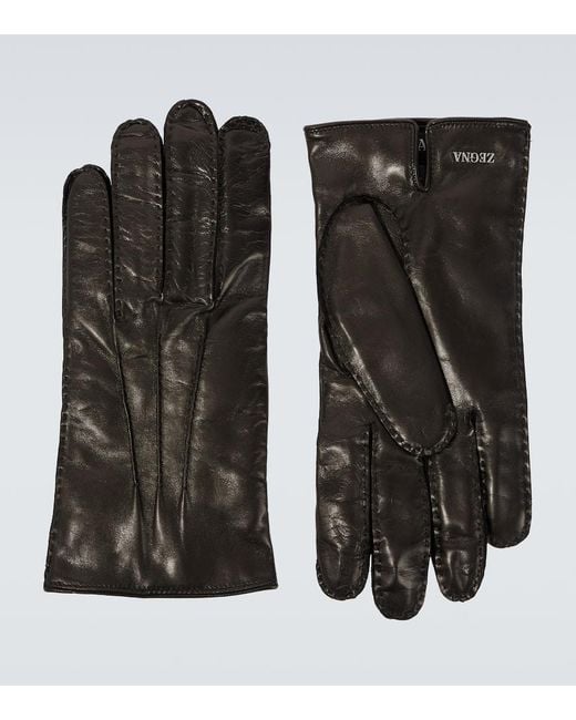 Guantes De Piel Zegna de hombre de color Black