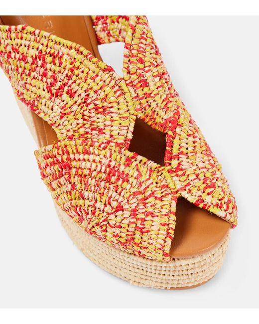 Robert Clergerie Brown Dolce Raffia Platform Sandals
