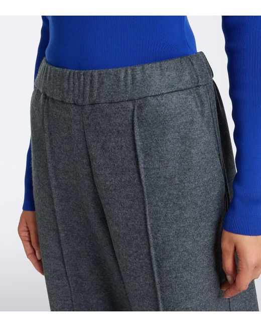 Jil Sander Gray Wool Wide-Leg Pants