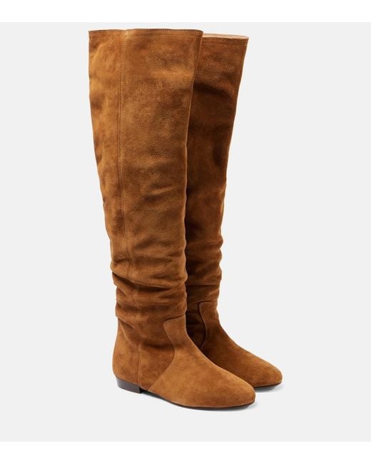 Isabel Marant Brown Solya Suede Knee-High Boots