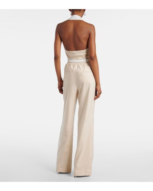 Jonathan Simkhai Natural Bristol Linen-Blend Wide-Leg Pants