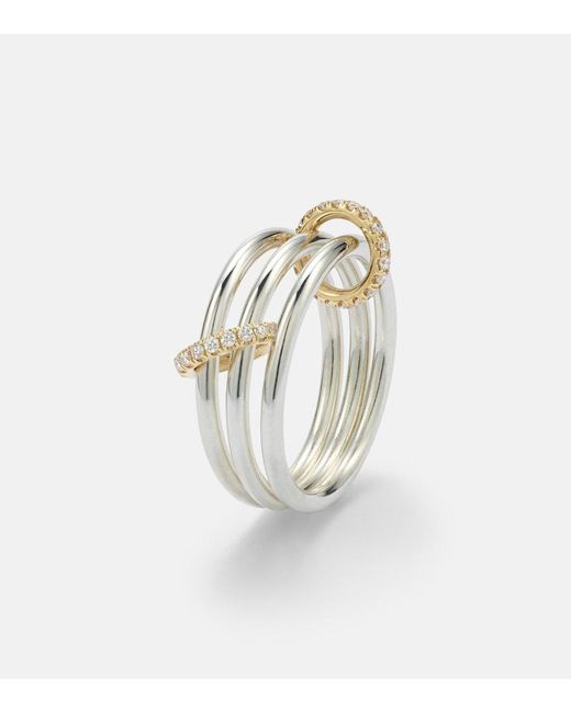 Spinelli Kilcollin White Solarium 925 Sterling And 18Kt Ring With Diamonds