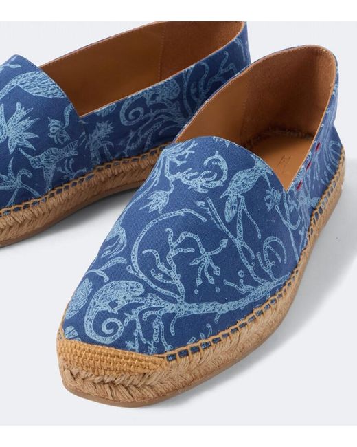 Kiton Blue Printed Espadrilles for men