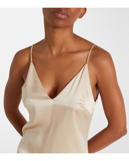Brunello Cucinelli Natural Silk-Blend Satin Camisole