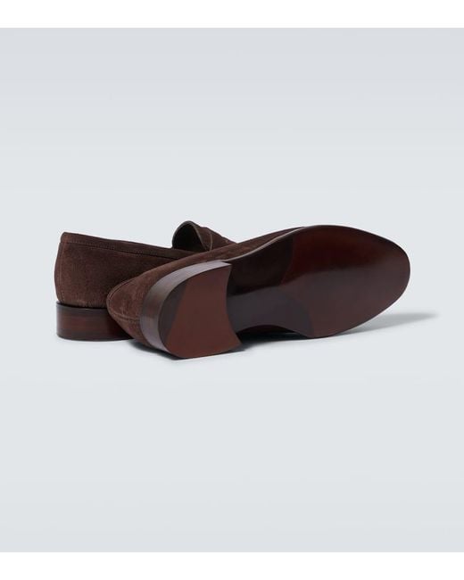 George Cleverley Brown Bradley Ii Suede Penny Loafers for men
