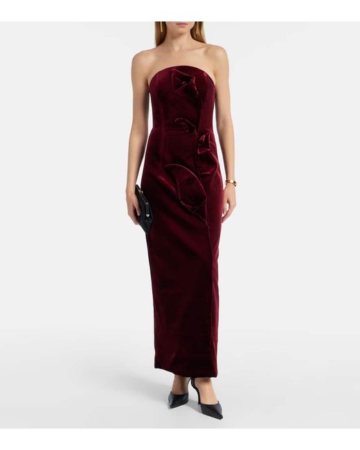 LEO LIN Purple Maxikleid Marilyn Aus Samt