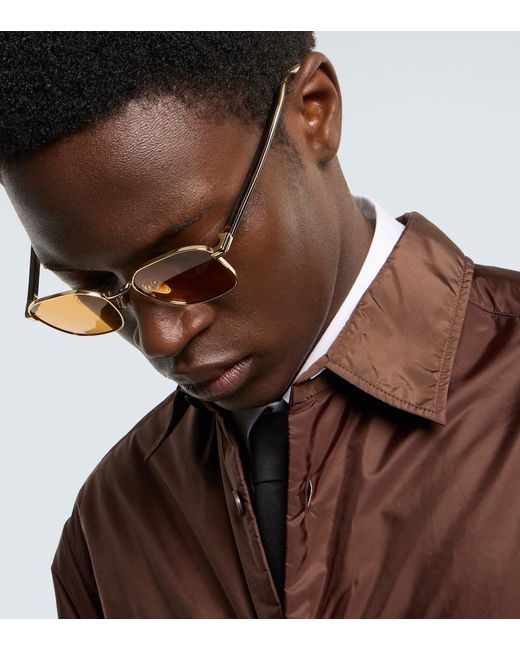 Prada Eckige Sonnenbrille in Metallic für Herren