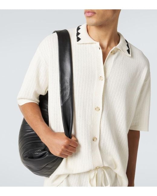 Commas Natural Embroidered Crochet Cotton-Blend Top for men